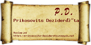 Prikosovits Dezideráta névjegykártya